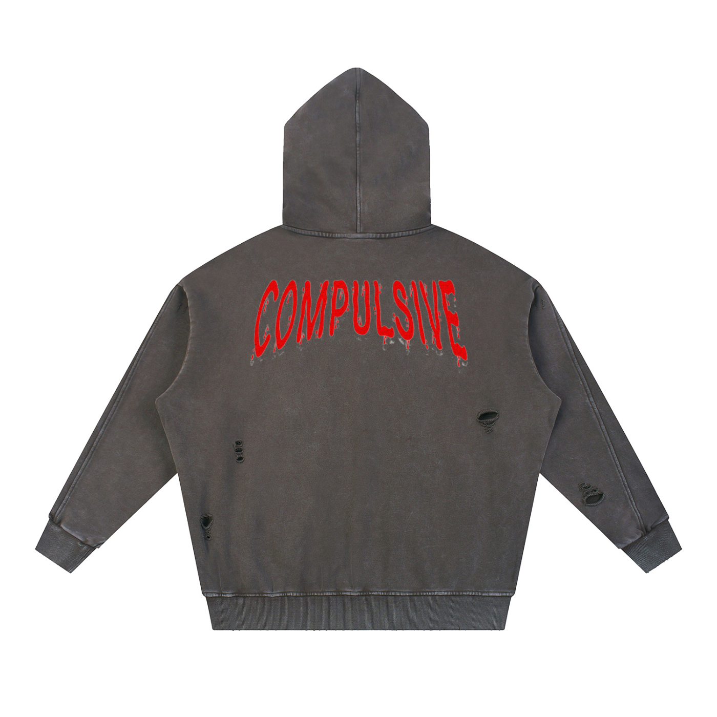 LOGO DISTRESSED PANEL HOODIE