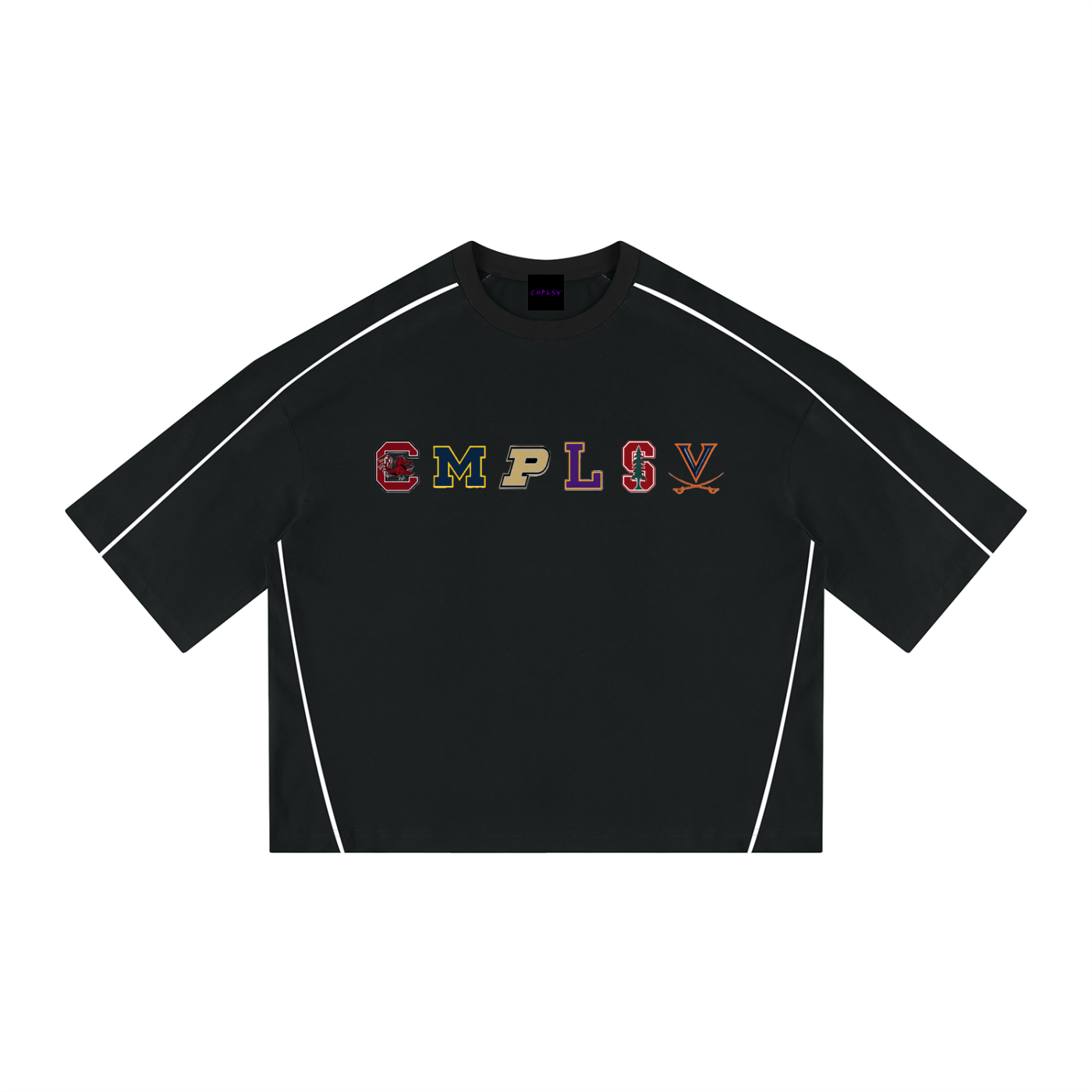 CMPLSV COLLEGIATE PIPING T-SHIRT