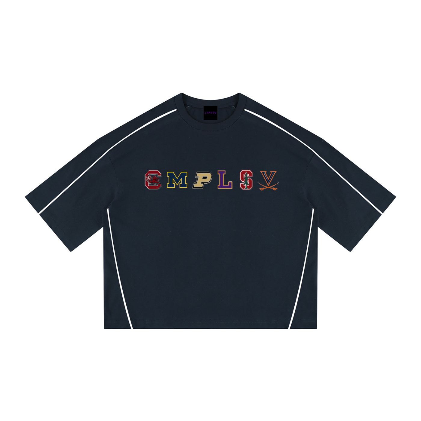 CMPLSV COLLEGIATE PIPING T-SHIRT