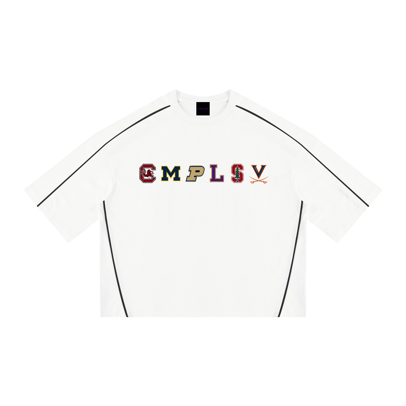 CMPLSV COLLEGIATE PIPING T-SHIRT