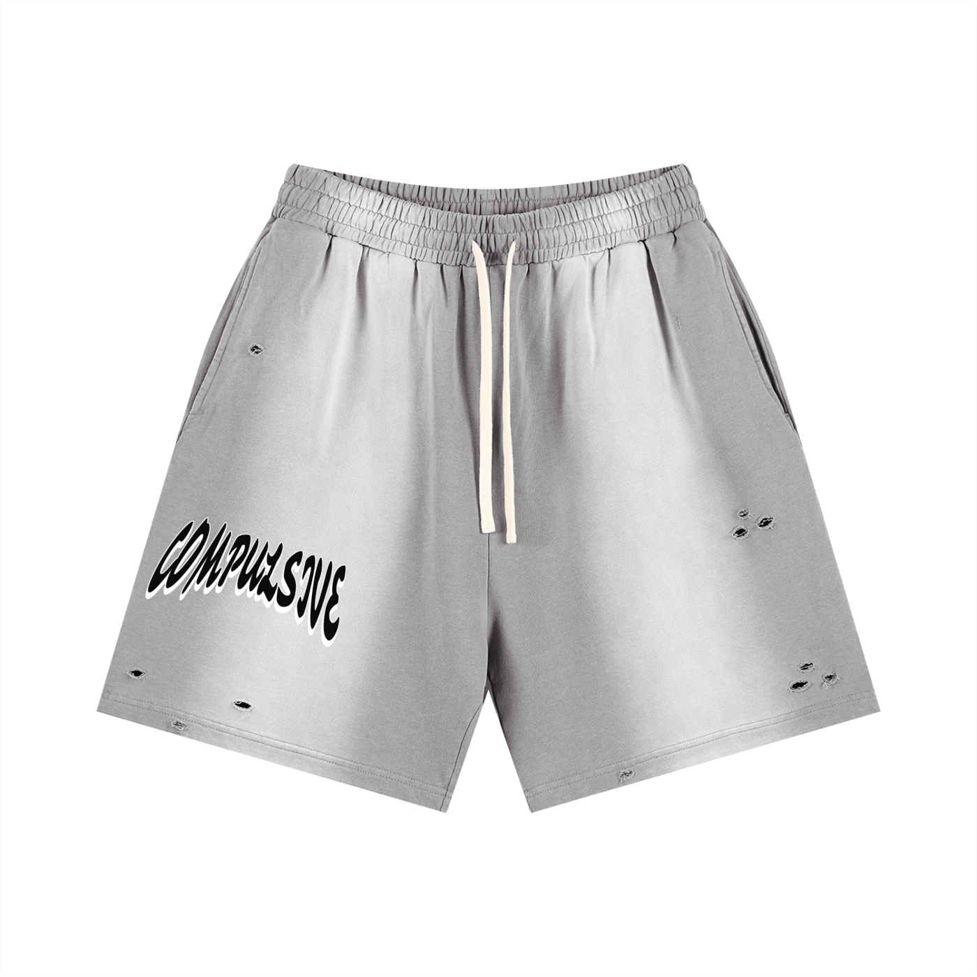 LOGO DISTRESSED SHORTS