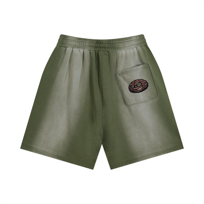 LOGO DISTRESSED SHORTS