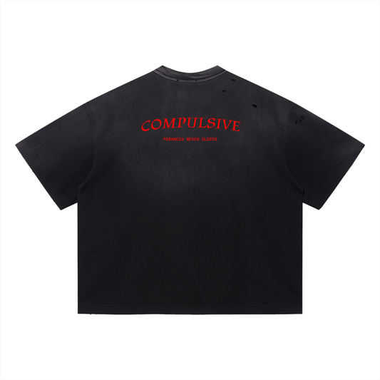 PARANOIA DISTRESSED OVERSIZED T-SHIRT