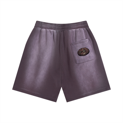 LOGO DISTRESSED SHORTS